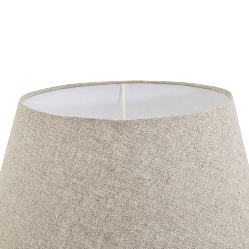 Amalfi Grey Pillar Table Lamp With Linen Shade